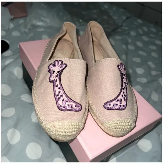 Kate spade garden giraffe espadrilles shoes flats in PINK size 6 nwt - Picture 7 of 10
